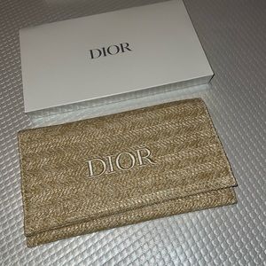 Dior raffia clutch